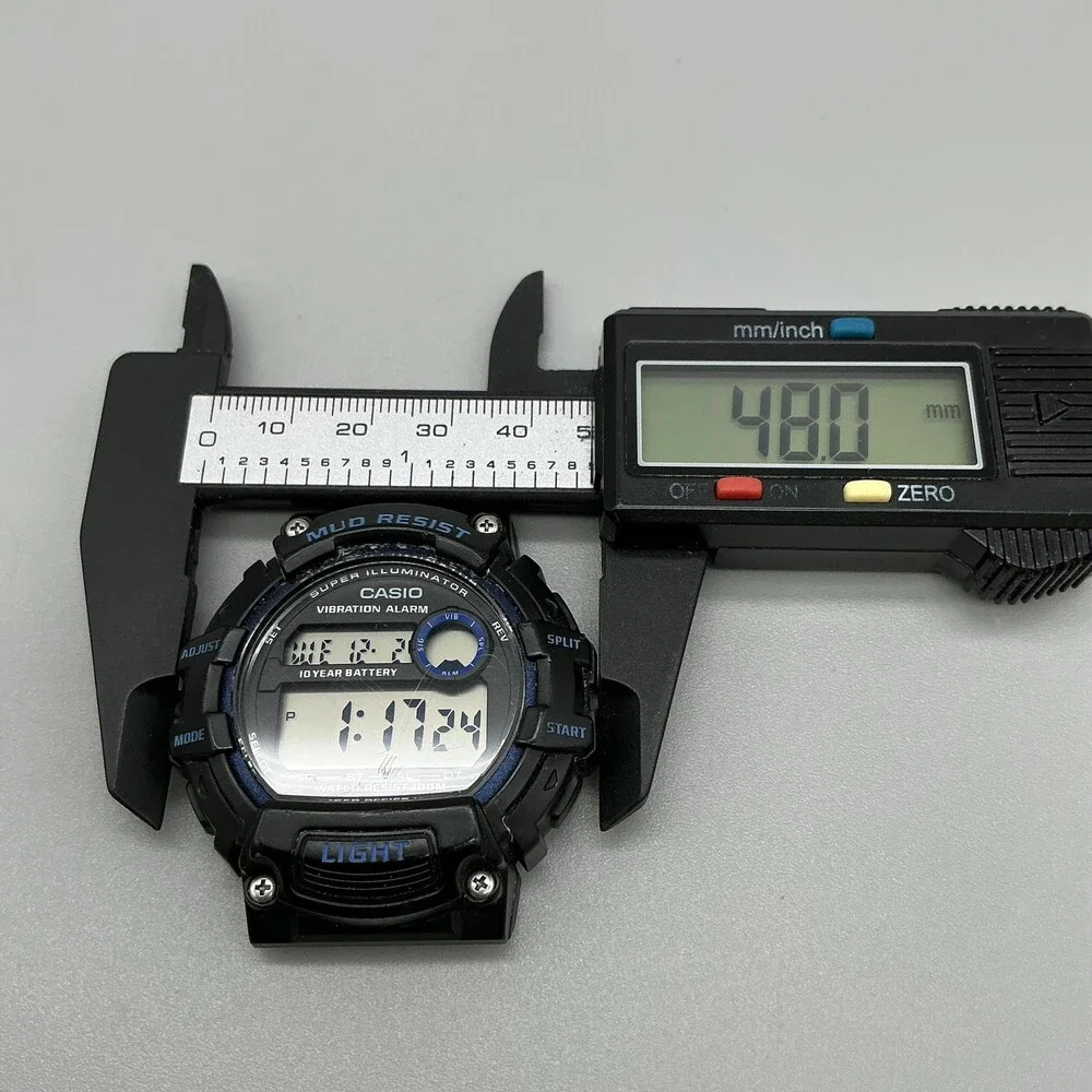 Casio TRT-110H Mens Watch 48mm Digital Black Mud Resist Vibration Alarm 100M WR